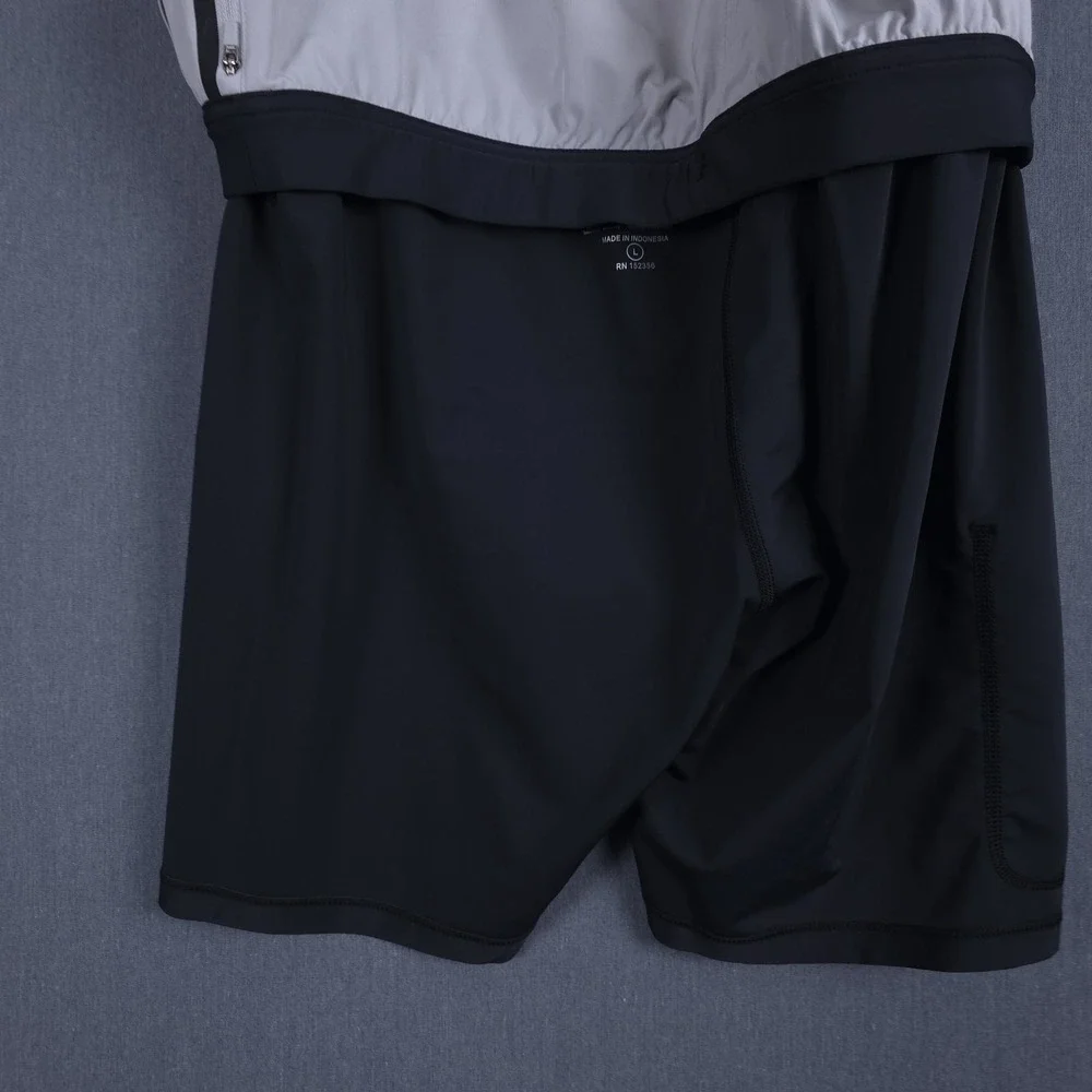 IBKUL Performance Shorts Mens Large Gray Lined Athletic Stretch Gym Running